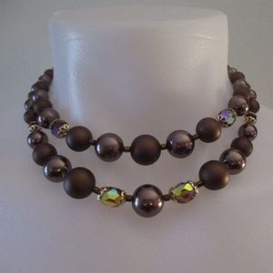 Vintage Magan Bead Choker Purple Glass Stones